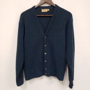 Vintage ZCMI Mens Valgora Wool Button Up Cardigan Size XL Blue